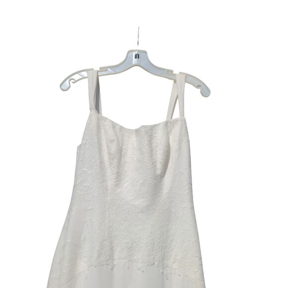 White by Vera Wang Georgette Mermaid Wedding Dress Size 4 NWT - Picture 9 of 12